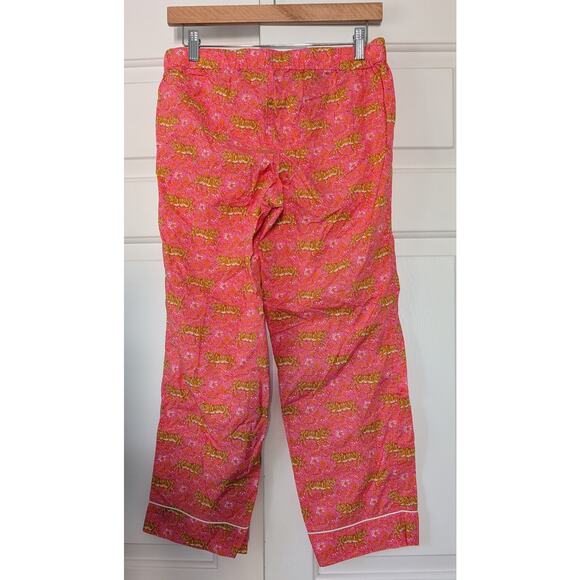 J. Crew Factory Short Sleeve Pajama Set with Cropped Pants Pink Tiger - Picture 10 of 10